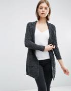 See U Soon Longline Cardigan With Pockets - Gray