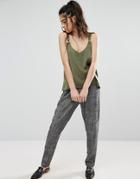 Only Linen Mel Tailored Pants - Gray