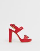 Love Moschino Platform Heeled Sandals-red