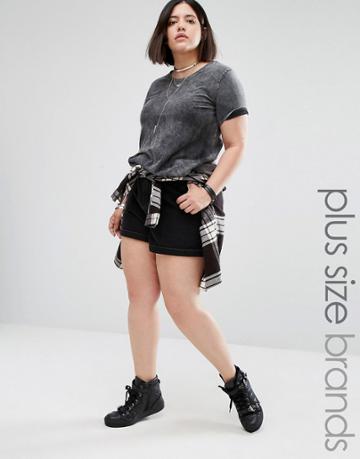 Missguided Plus Denim Shorts - Black