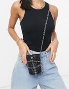 Steve Madden Bkristen Quilted Chain Bucket Bag In Black