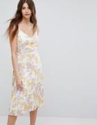 Warehouse Floral Metallic Jacquard Strappy Dress - Multi
