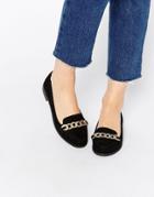 Carvela Mascot Chain Loafers - Black Pantent