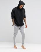 Asos Loungewear Skinny Joggers In Gray Marl With Side Stripe - Gray