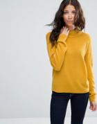 B.young Melea High Neck Sweater In Gold - Yellow