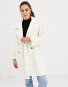 Vila Boucle Oversized Jacket In Cream-white