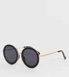 Aldo Metal Frame Round Sunglasses - Black