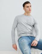 Bershka Lightweight Knitted Sweater In Light Gray - Gray