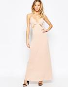 Ax Paris Maxi Dress With Cut Out Details - Nude