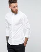 Hoxton Shirt Company Slim Smart Oxford Shirt With Stretch - White