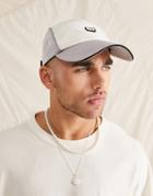 Asos Design 5 Panel Nylon Cap With Logo In White And Gray