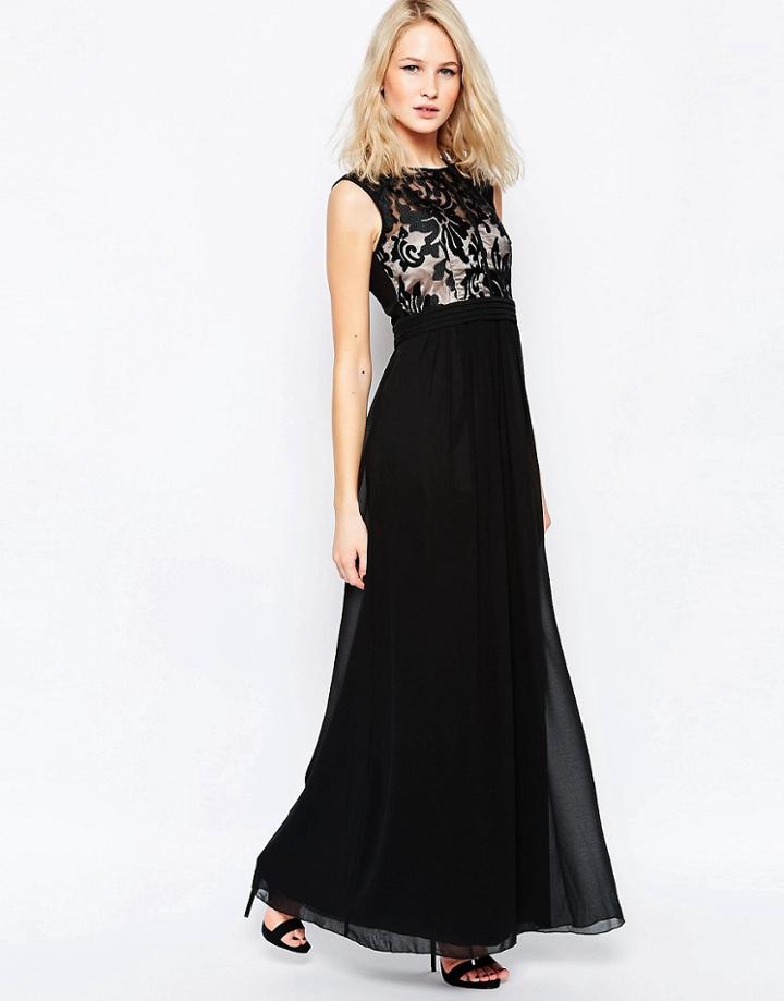 Little Mistress Lace Top Maxi Dress