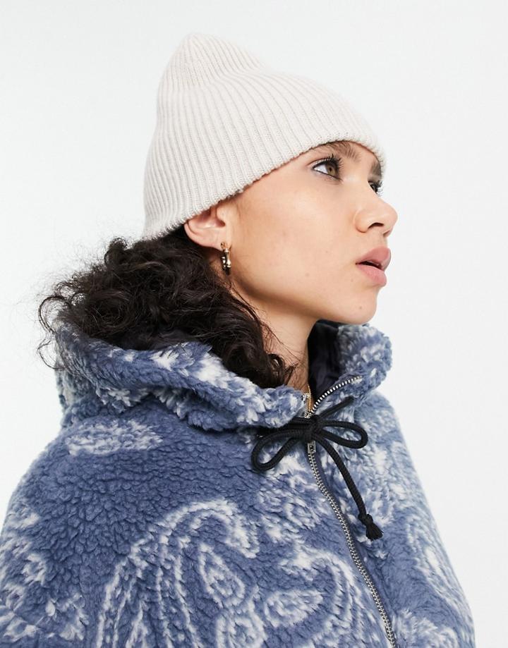 Weekday Day Recycled Soft Rib Beanie In Oatmeal Melange-neutral