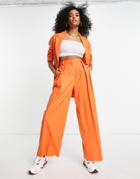 Topshop Relaxed Pants In Orange