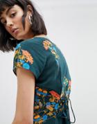 Weekday Floral Tea Dress With Tie Back Detail - Multi