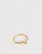 Asos Design Ring In Twist Knot Design In Gold Tone - Gold