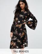 Y.a.s Tall Canto Floral Printed Dress With Bell Sleeve - Multi