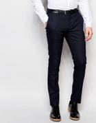 Selected Homme Skinny Smart Pants In Pin Dot - Navy