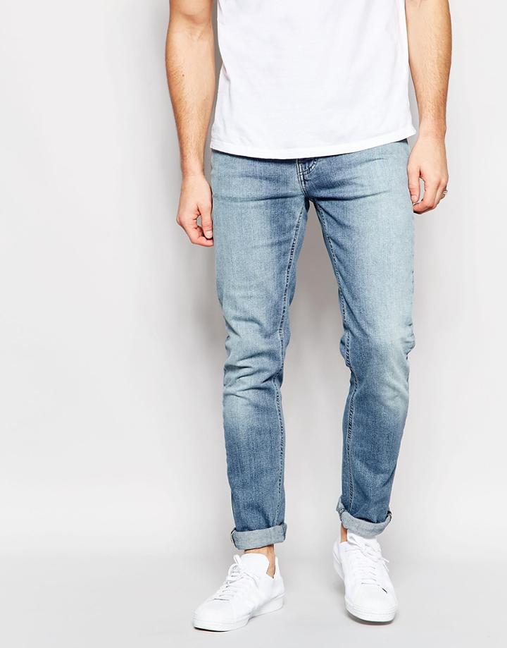 Nudie Jeans Grim Tim Slim Fit Navy Crisp Light Wash - Navy Crisp