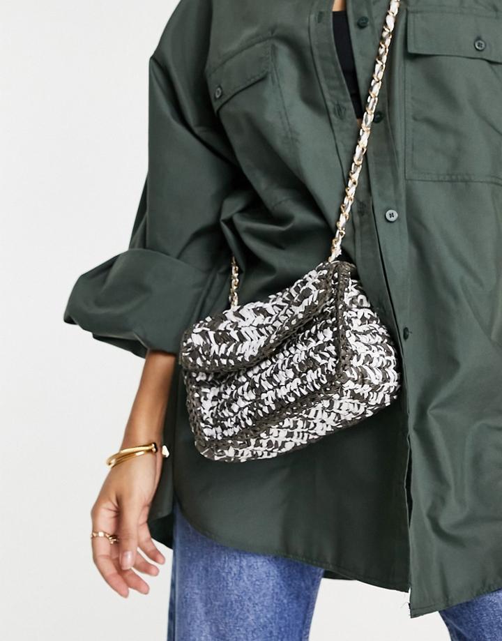 Becksondergaard Woven Shoulder Bag In Dark Green