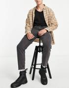Asos Design Classic Rigid Jeans In Vintage Washed Black