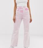 Collusion Tall X005 Straight Leg Jeans In Acid Wash Pink - Pink