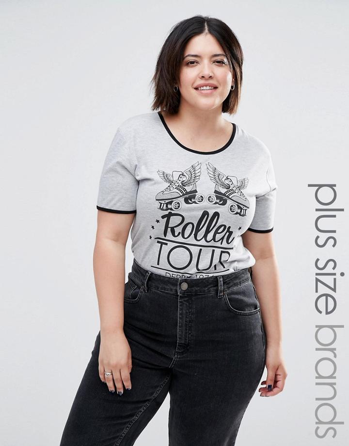 Pink Clove Roller Tour Retro Tee - Gray