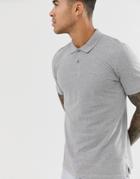 Jack & Jones Essentials Slim Fit Pique Logo Polo In Gray