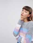 Daisy Street Relaxed Sweater In Stripe - Multi