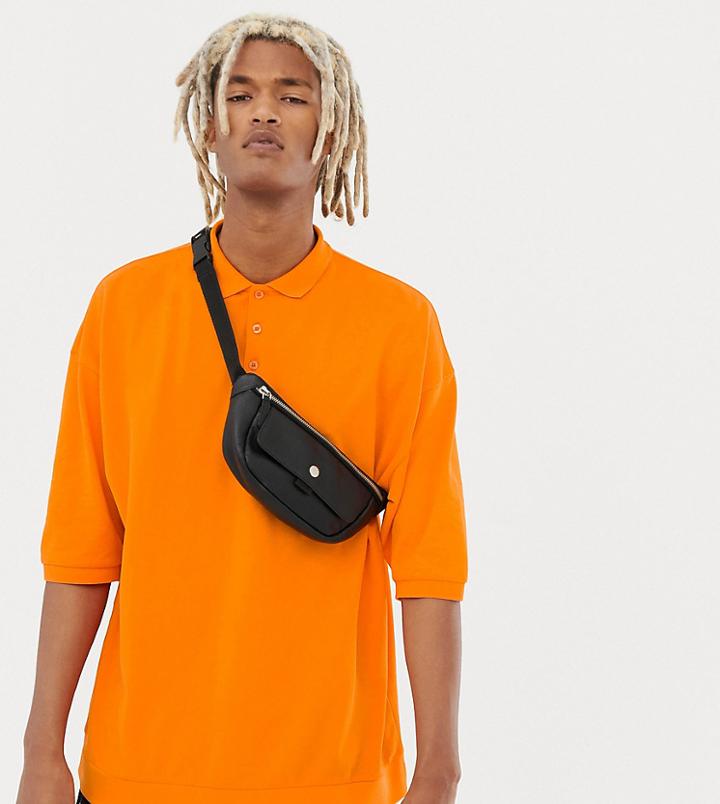 Collusion Oversized Polo Shirt In Orange - Orange