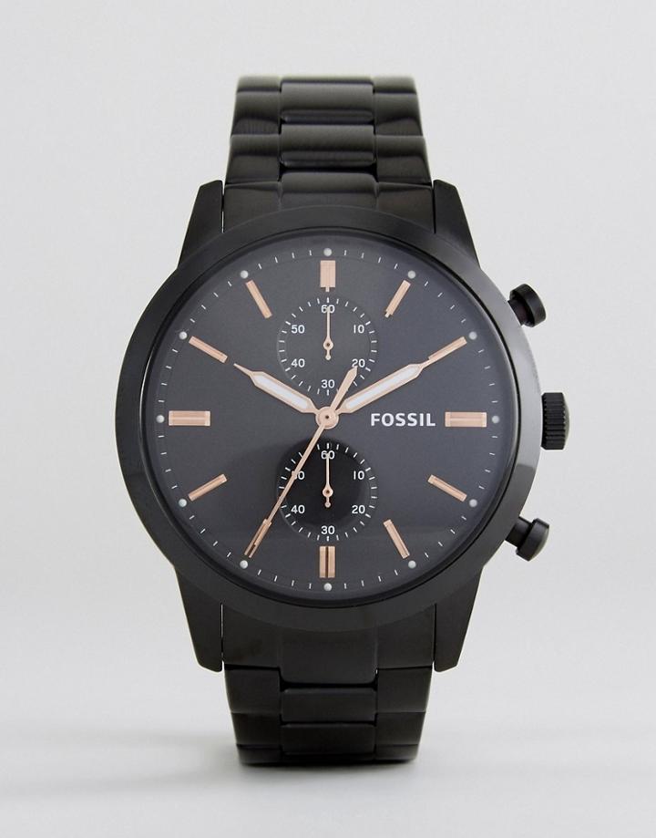 Fossil Fs5379 Rutherford Bracelet Watch In Black - Black