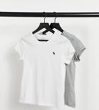 Abercrombie & Fitch 2 Pack Short Sleeve Icon Crew Tee In Multi