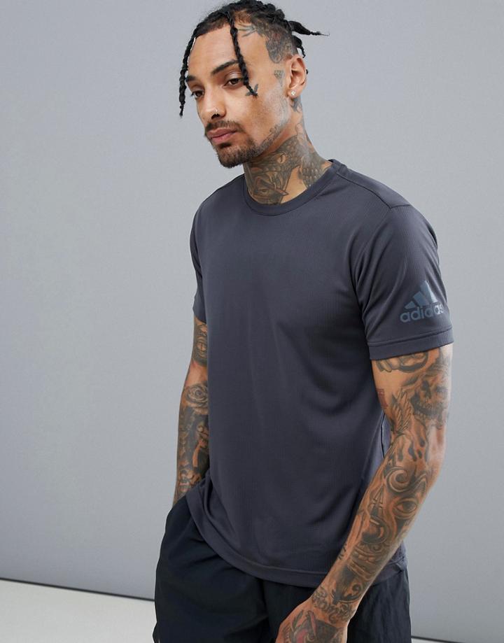 Adidas Training Freelift Chill T-shirt In Gray Ce0818 - Gray