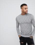 Asos Muscle Sweatshirt In Gray Slub - Gray