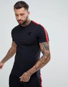 Good For Nothing T-shirt With Sleeve Stripes - Black