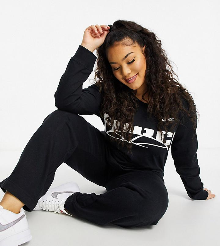 Nike Plus Sisterhood Long Sleeve T-shirt In Black