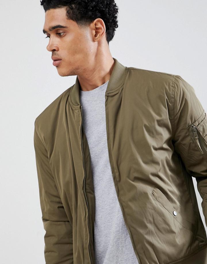 New Look Ma1 Bomber Jacket - Green