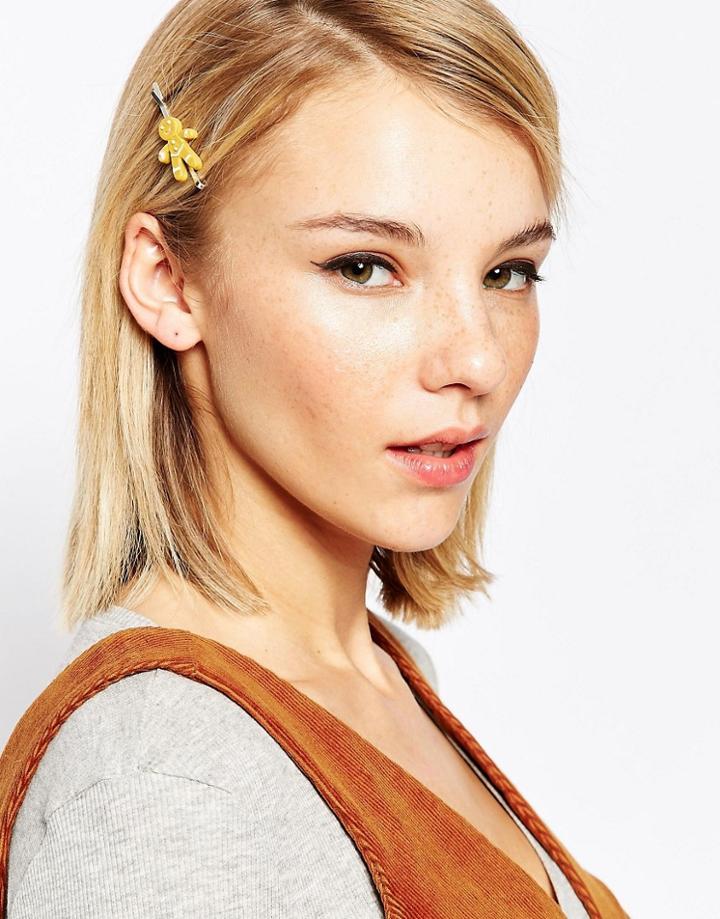 N2 By Les Nereides Gingerbread Man Hair Slide - Silver