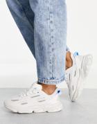 Adidas Originals Ozweego Celox Sneakers In White With Blue Detail