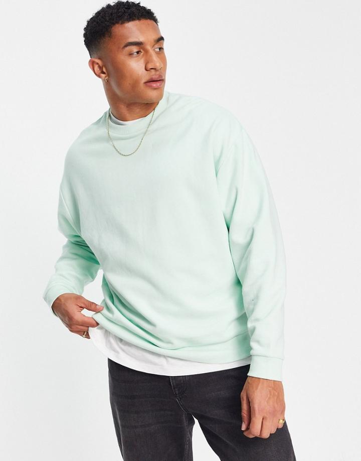 Asos Design Oversized Sweatshirt In Pastel Green