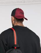 Asos Design Trucker Hat In Burgundy With 1994 Embroidery-red