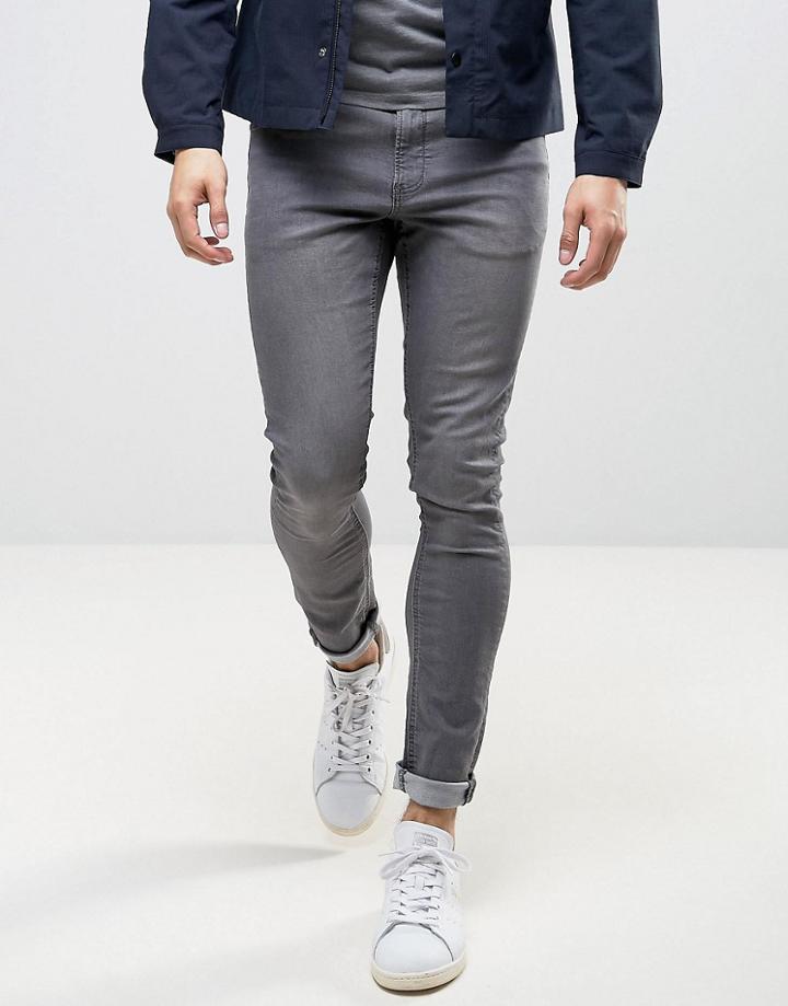 Ldn Dnm Spray On Jeans In Washed Gray - Gray
