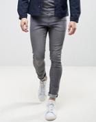 Ldn Dnm Spray On Jeans In Washed Gray - Gray