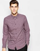Sisley Check Shirt With Button Down Collar - Red