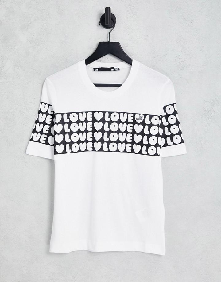 Love Moschino Lovelove Logo T-shirt In White