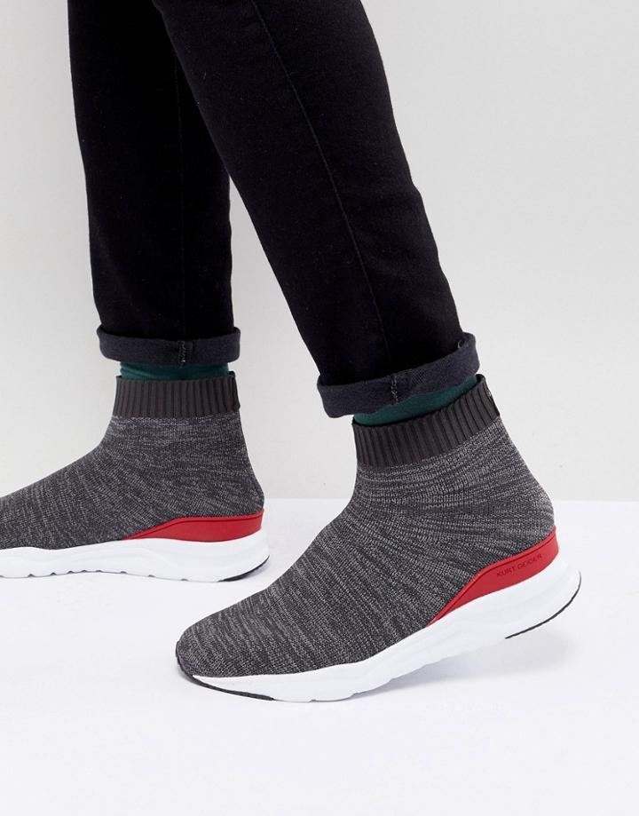 Kurt Geiger London Knitted Flexor Sneaker In Gray - Gray