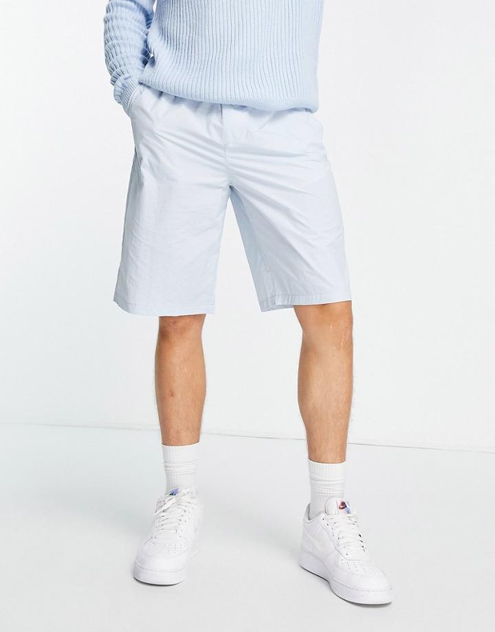 Topman Longline Nylon Shorts In Blue-blues