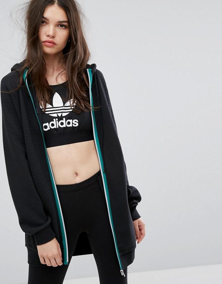 Adidas Eqt Hooded Track Top In Black - Black