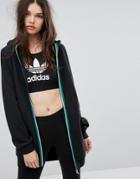 Adidas Eqt Hooded Track Top In Black - Black