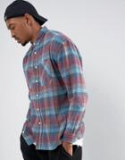 Asos Regular Fit Vintage Look Check Shirt - Blue